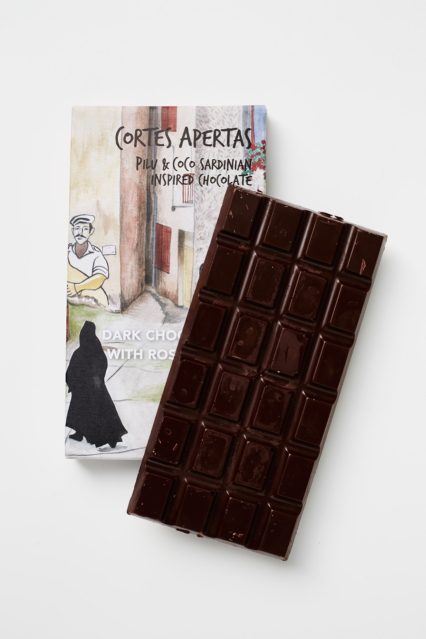 Pilu Dark and Rosemary artisan chocolate by Coco Chocolate, cocoa chocolate bar with rosemary and orange blend