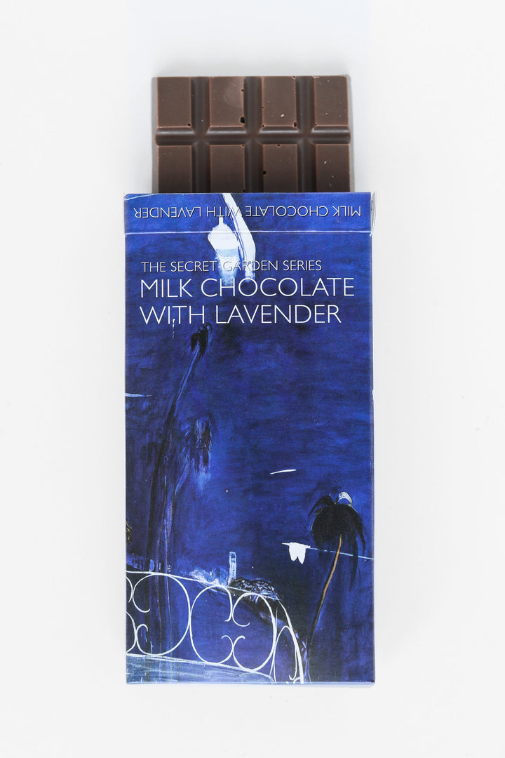 Secret Garden Milk Chocolate with Lavender by Coco Chocolate artisan chocolate bar with lavender infusion