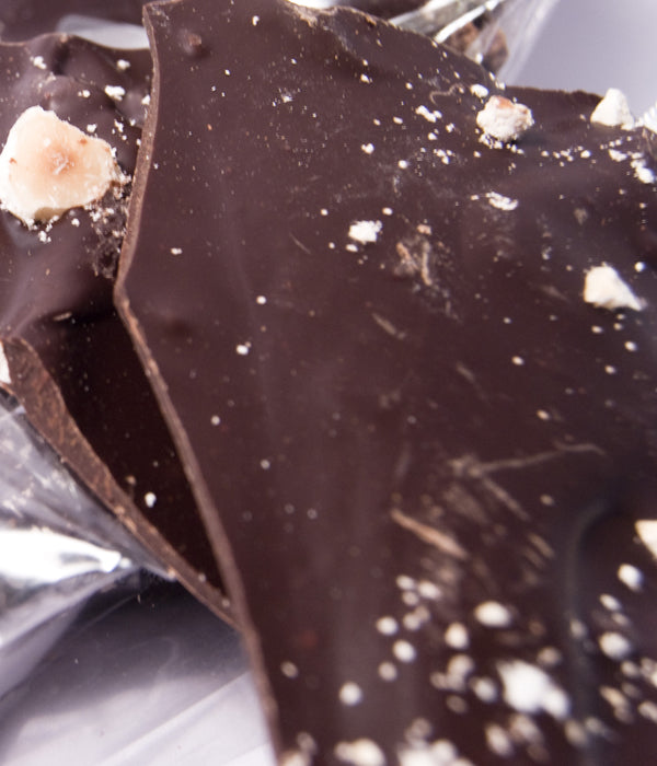 Hazelnut and Seasalt Shards by Coco Chocolate artisan chocolate shards with roasted hazelnuts and sea salt